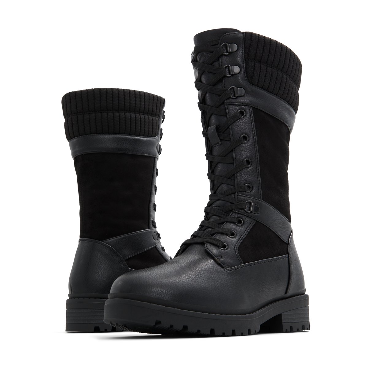 BANFF TRAIL PREMIUM-Flowers-Bottes mi-mollet d'hiver - Semelle tracteur - Noir
