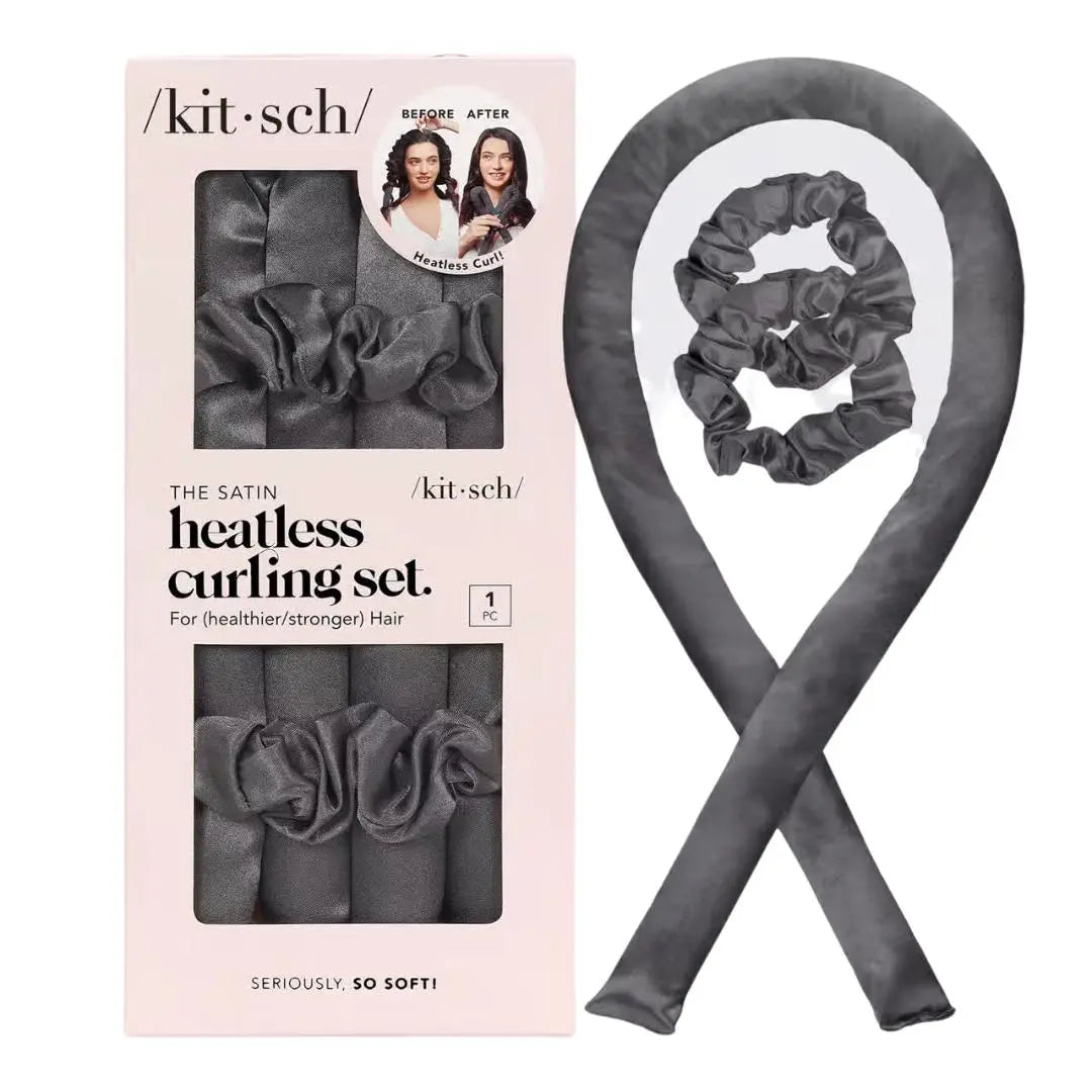 The Satin Heatless Curling Set Charcoal