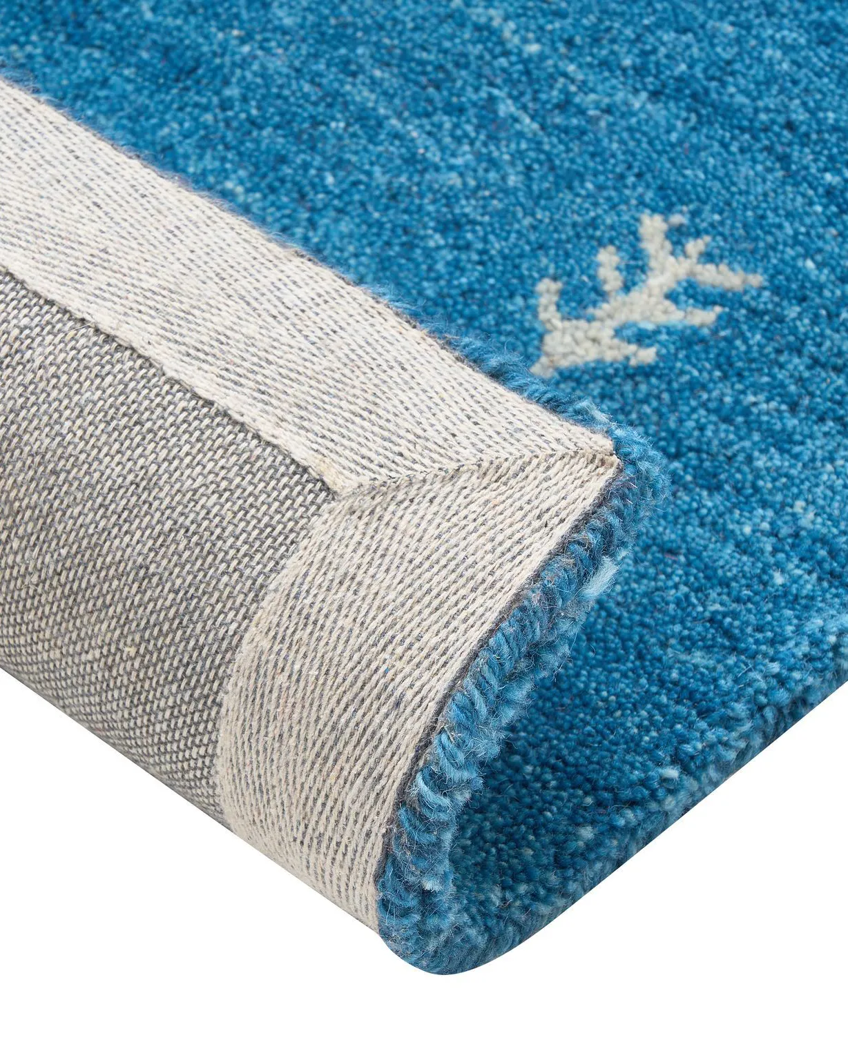 Vloerkleed CALTI Donkerblauw 160 x 230 cm Wol Gabbeh