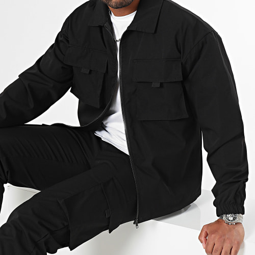 Ensemble Veste Zippée Et Pantalon Cargo 1070521 Noir