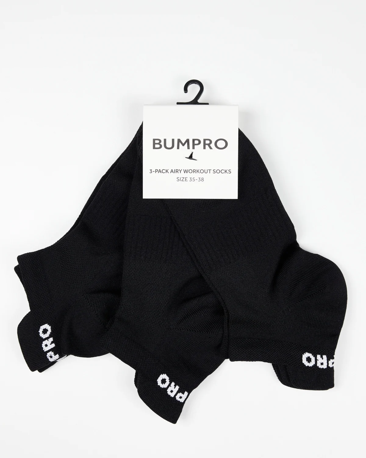 Bumpro 3-pack Airy Workout Socks Black