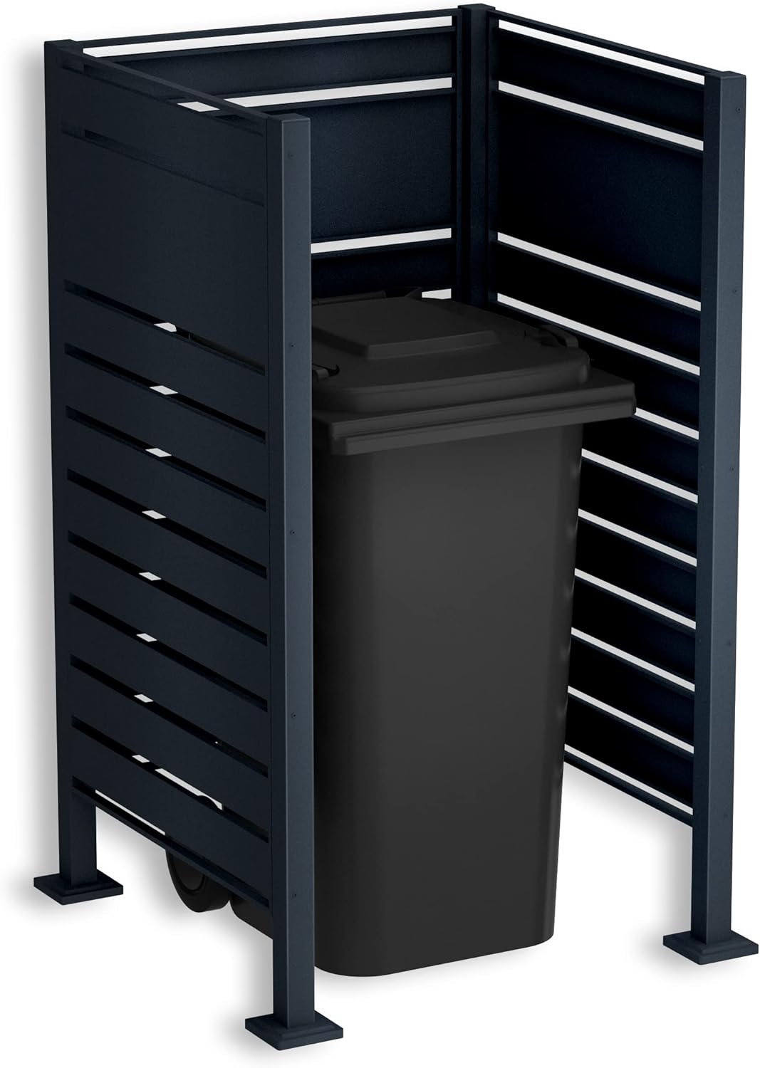 Metzler® Mülltonnenzaun mit Sichtschutz und modularem Design in Anthrazit RAL 7016 – wetterfest, robust und pflegeleicht – für 120l/240l Tonnen – 10 Jahre Ersatzteilverfügbarkeit