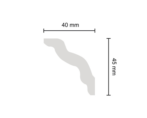 Profipack plafondlijst S50, 15 x 1,5 m, 40 x 45 mm