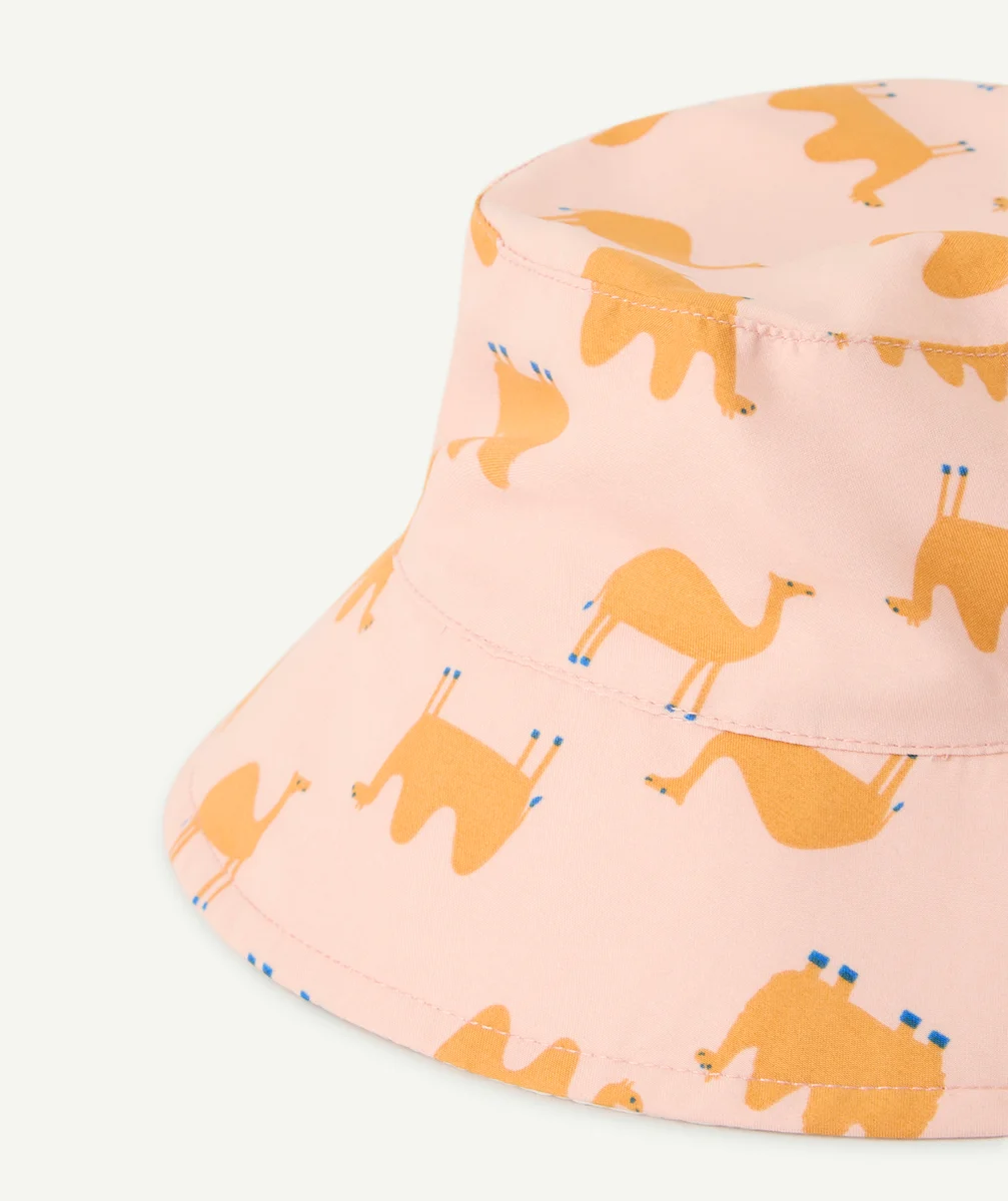 LASSIGBOB ANTI-UV BÉBÉ FILLE RÉVERSIBLE ROSE AVEC IMPRIMÉ ANIMAUX