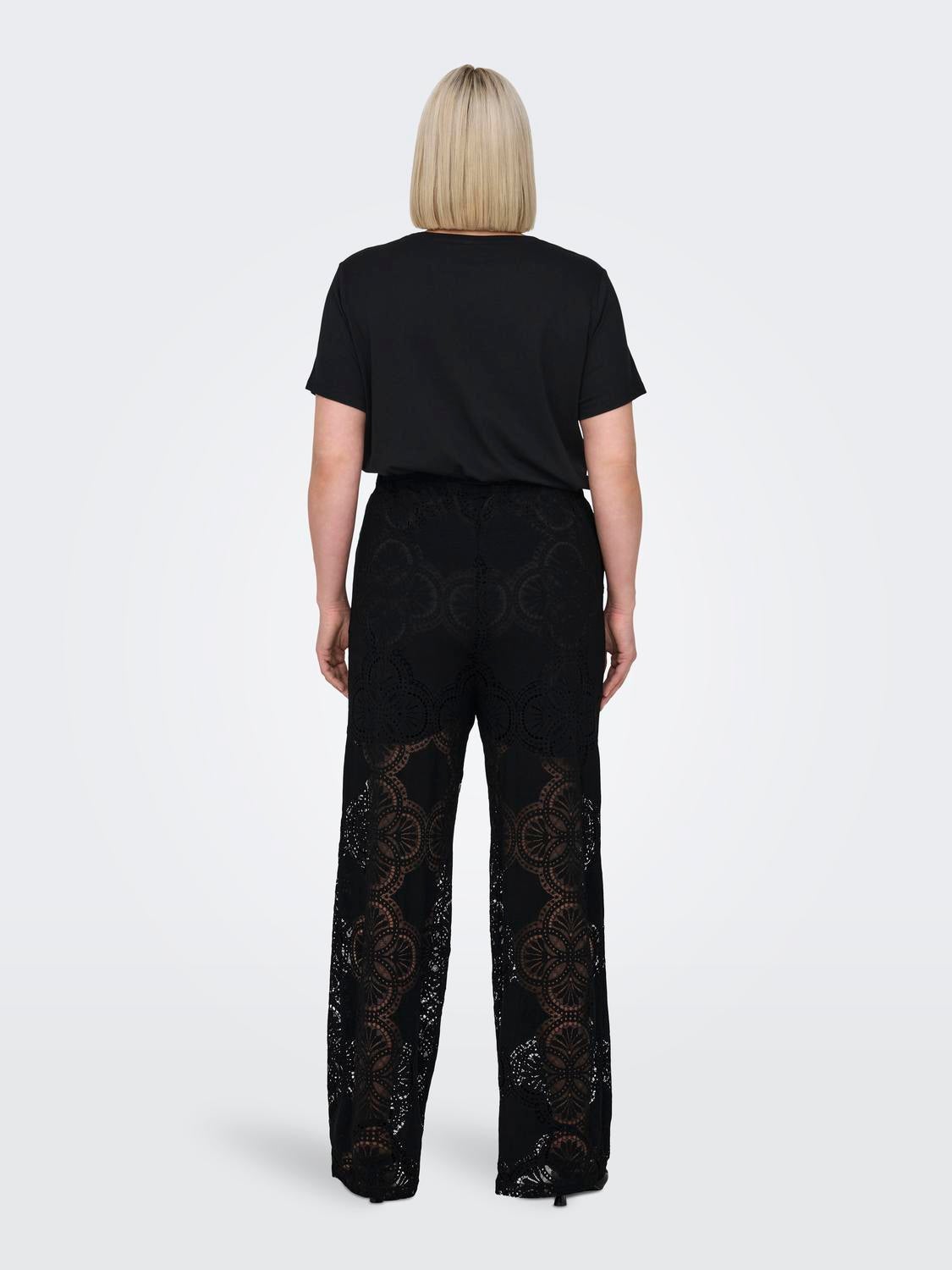 CARCABANNA Mittlere Taille Normal geschnitten Hose Black