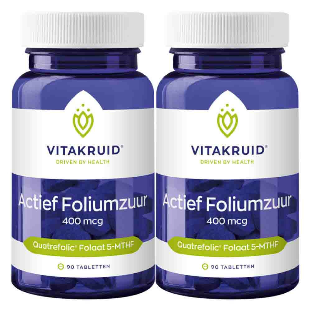2x Vitakruid Foliumzuur 400 Mcg 90 tabletten