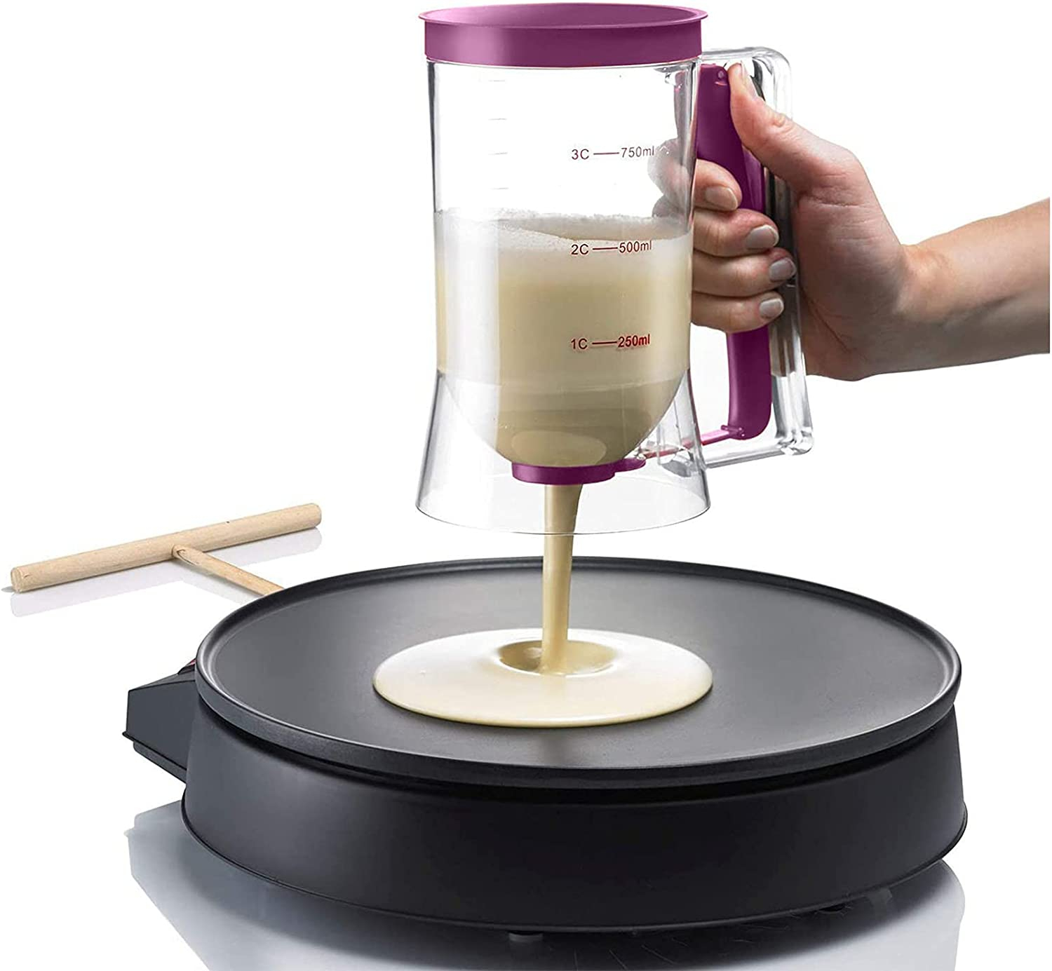 (900ml) Teig Portionierer Back Messbecher Teigspender für Crêpes / Pancakes / Waffeln / Muffins
