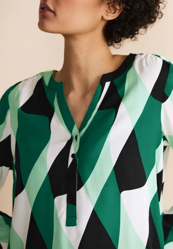 Viskose Bluse mit Print - fresh spring green