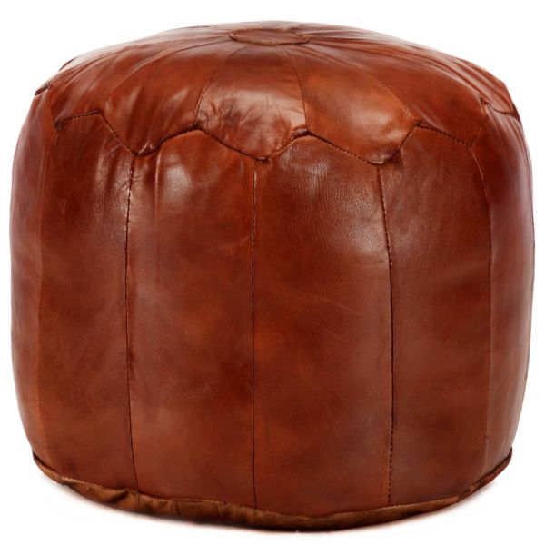 vidaXL Pufe 40x35 cm Couro de Cabra Genuíno Bronze - 1781479295