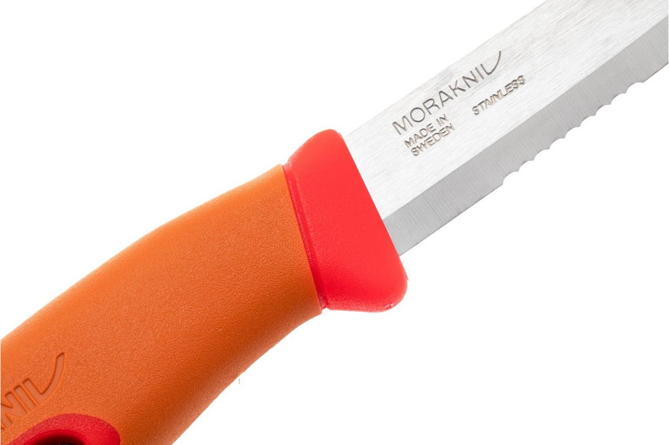 Morakniv Companion Spark Emergency (S) 14478 Orange/Red, bushcraftmes met firesteel, partially serrated