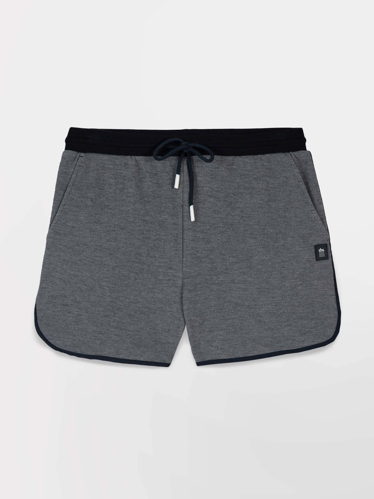 Short Femmme Con Piqué Epais Marine