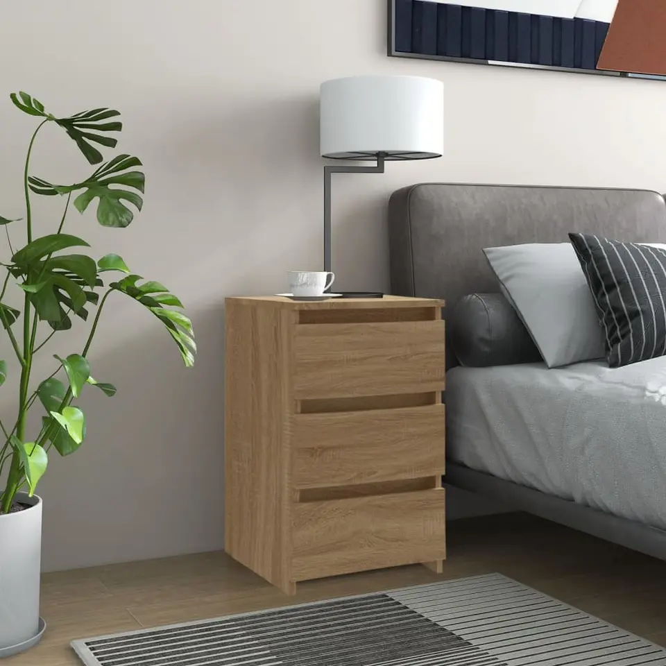 vidaXL - Nachtkastje - Bruin - Bewerkt hout - 2 stuks