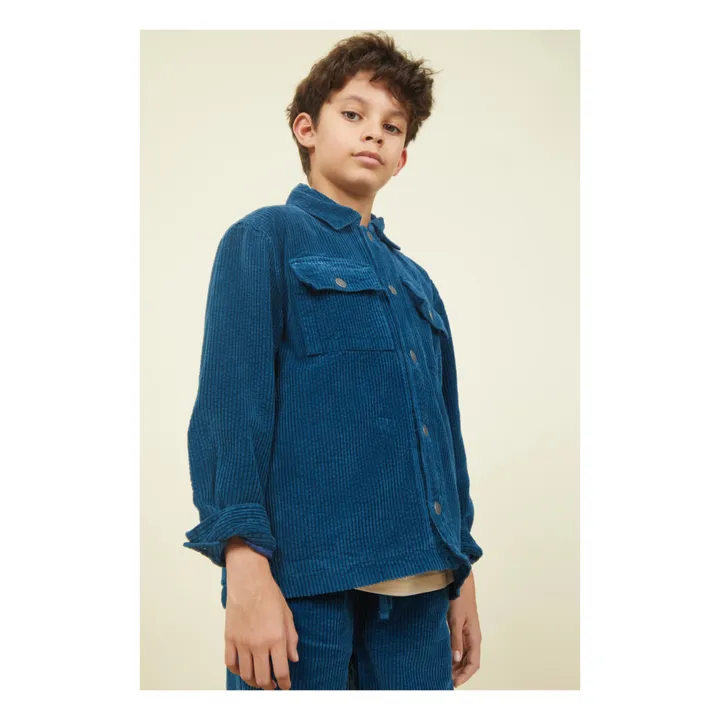 SMALLABLE BASICS Chemise Garçon Velours Côtelé | Vert canard