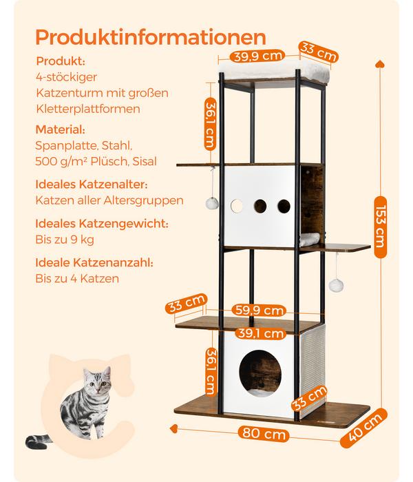 Feandrea Kratzbaum, braun/weiß, ca.