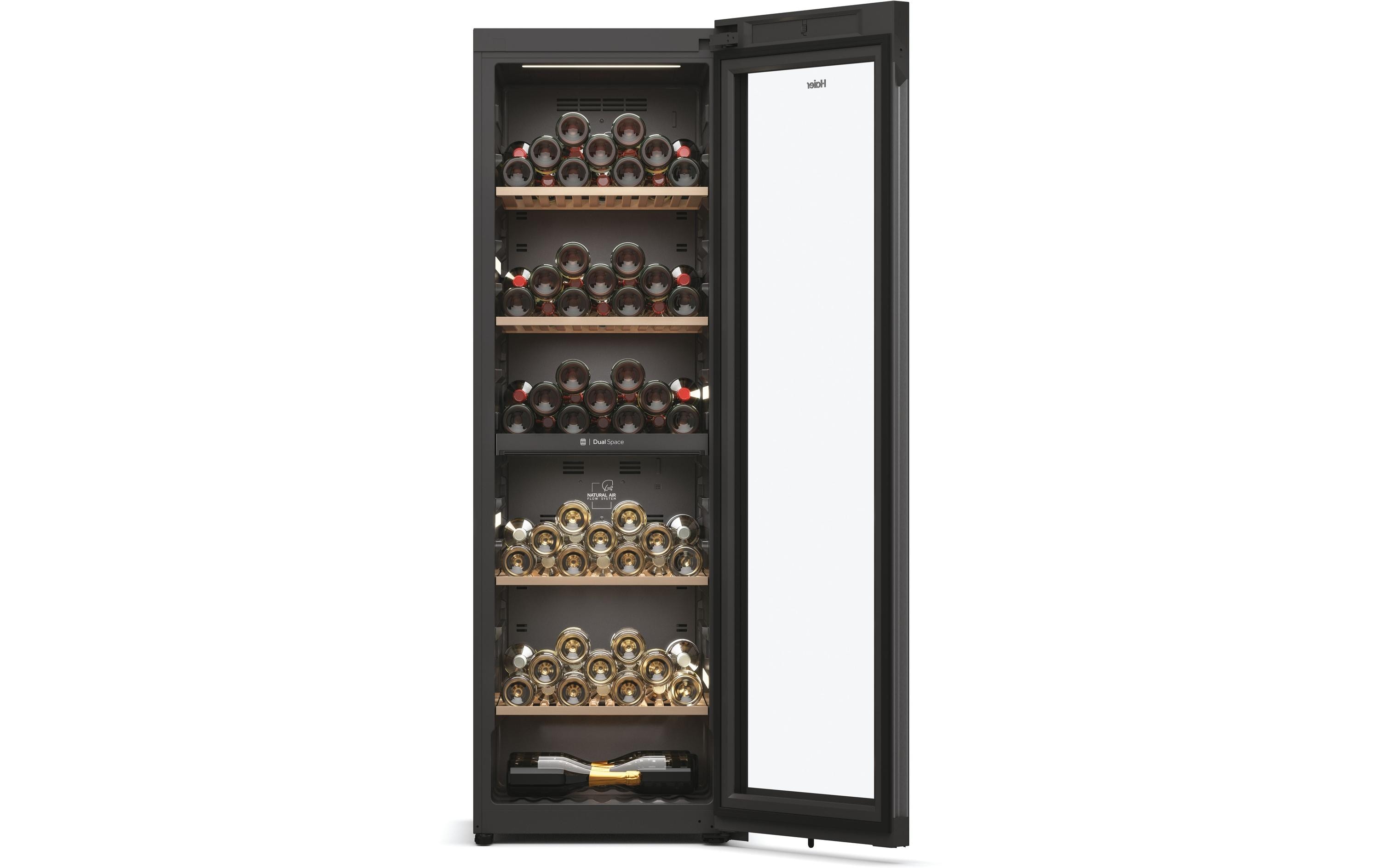 Weinklimaschrank HWS236GDGU1 Schwarz, Rechts, Wechselbar<br>Freistehender Weinkühlschrank
