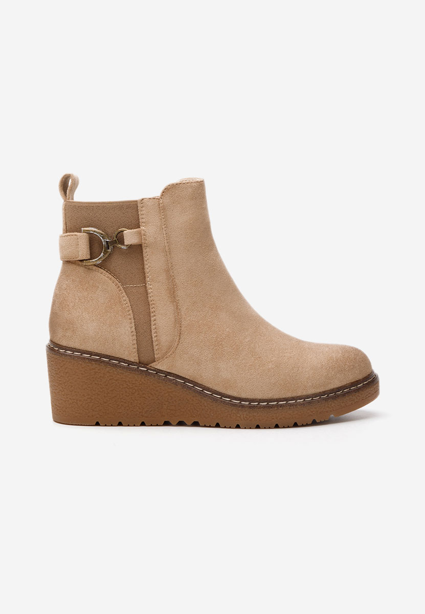 Bottines compensées beige Aderva