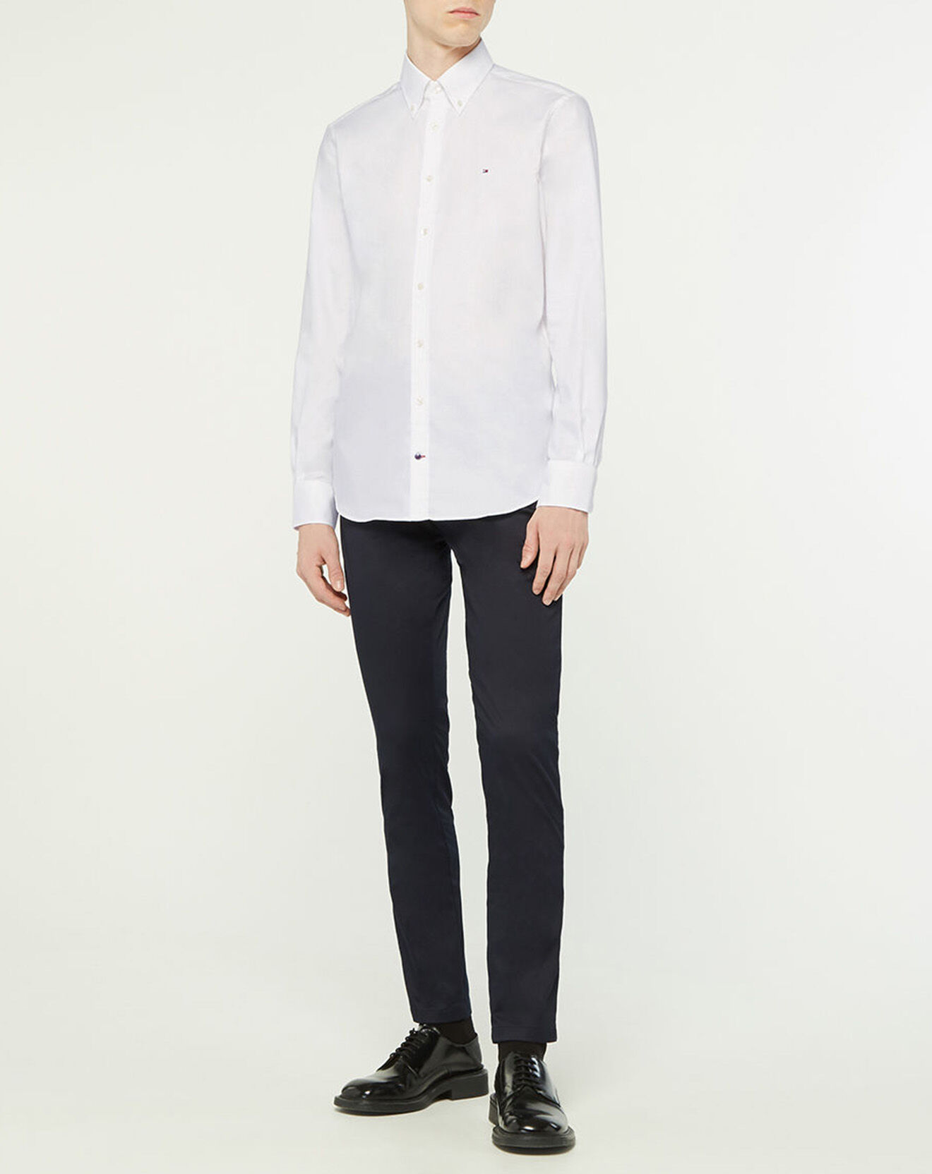 Tommy Hilfiger Chemise Slim Dobby blanche