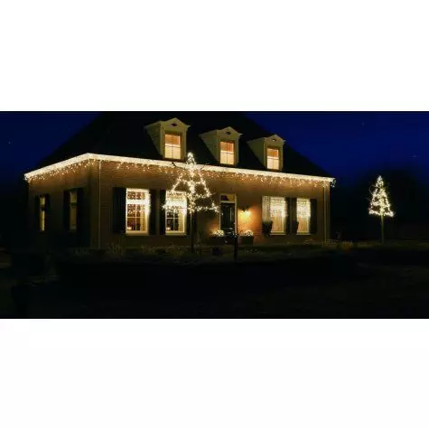 Stalactite lumineuse 5 m 119 LED câble blanc Stars Blanc chaud