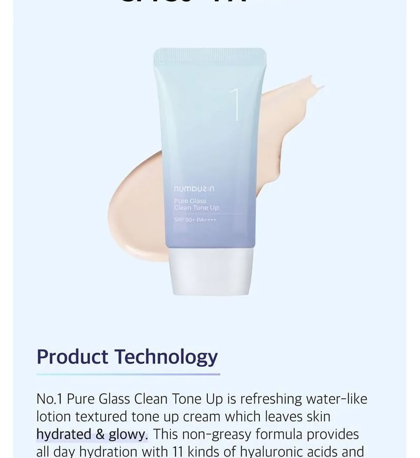 numbuzin - Nr. 1 Pure Glass Clean Tone Up