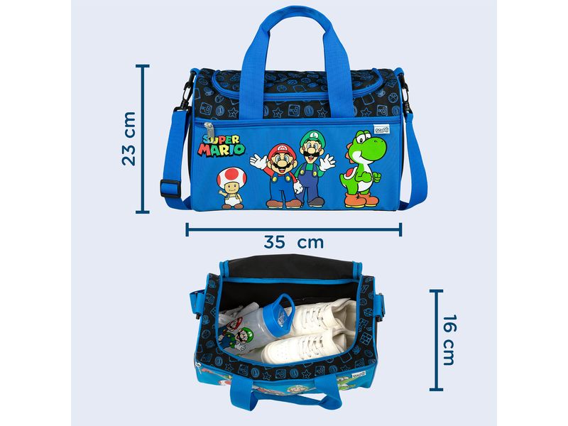 Scooli Turnsack Super Mario 8 l Sporttasche oder Reisetasche für Kinder