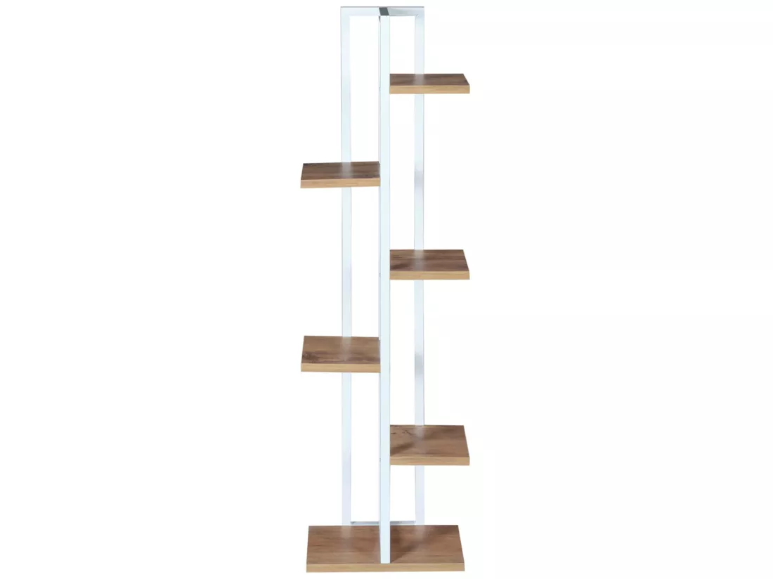 Support de plantes Tohmajärvi à 5 niveaux 120 x 34 x 21 cm effet noyer / blanc [en.casa]