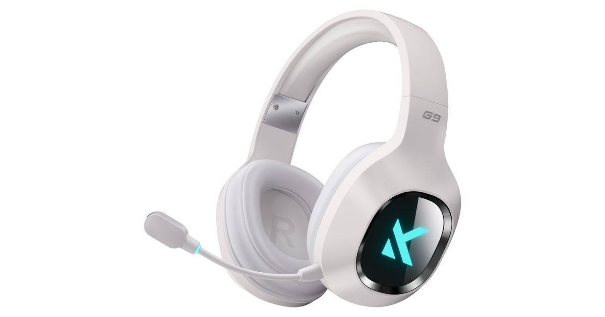 MCHOSEG9 Pro Wireless  over-ear gaming headset  (Wit, Wired / 2.4G / BT Wireless / Type-C)