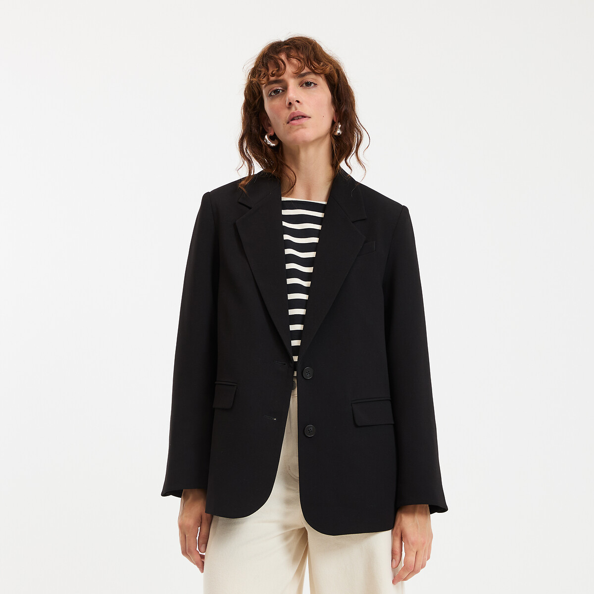 COLEÇÕES LA REDOUTE<br>Blazer de corte slim com uma única fileira de botões