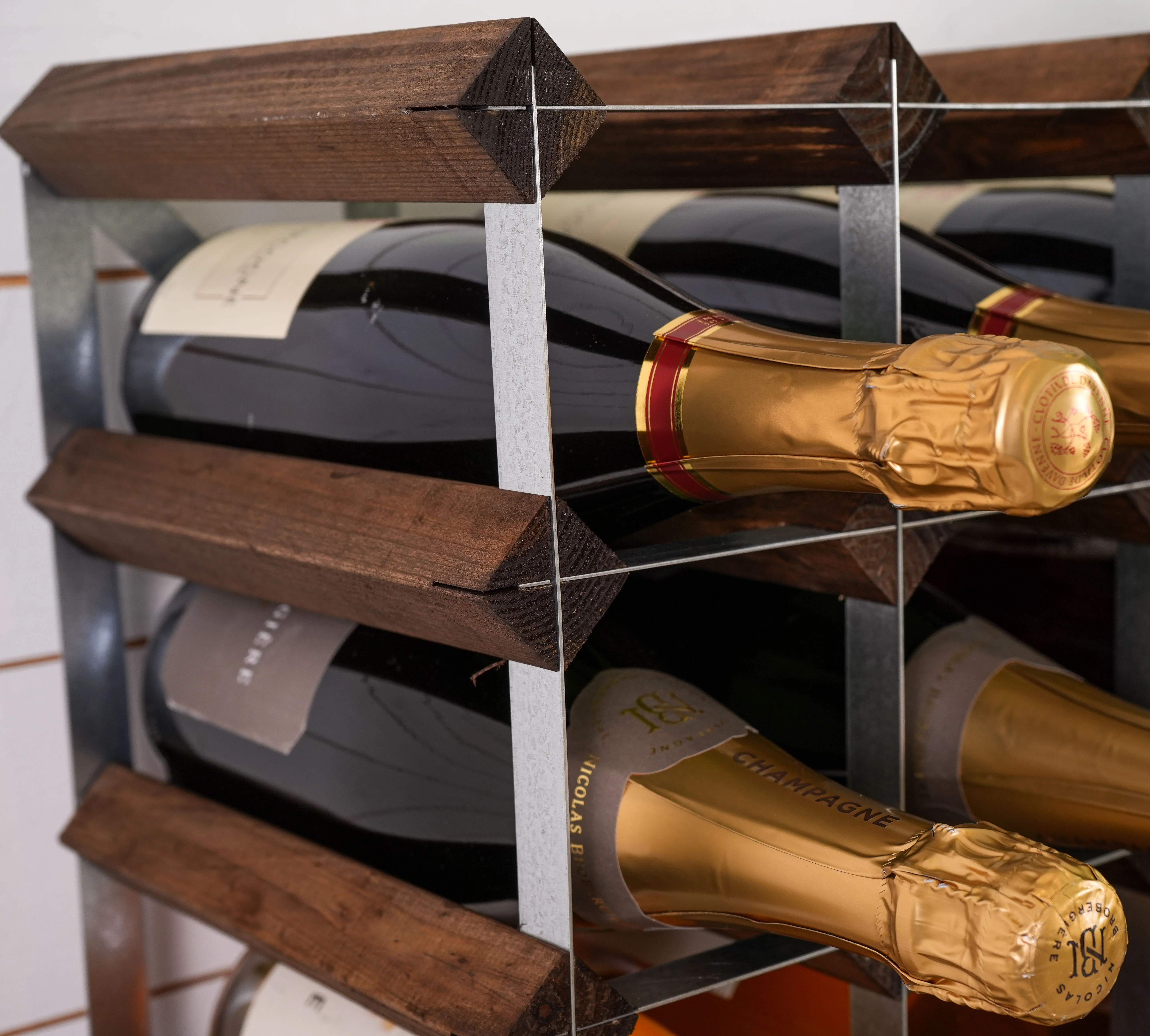 Traditional Wine Rack  Vinreol, 12 flasker - mørk eg