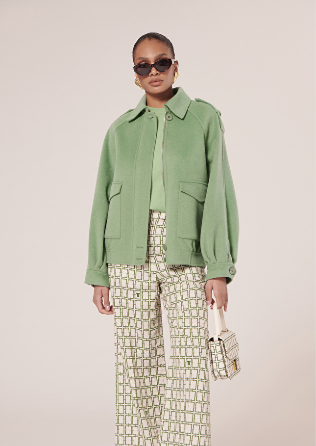 Blouson Bettyvert en laine double face