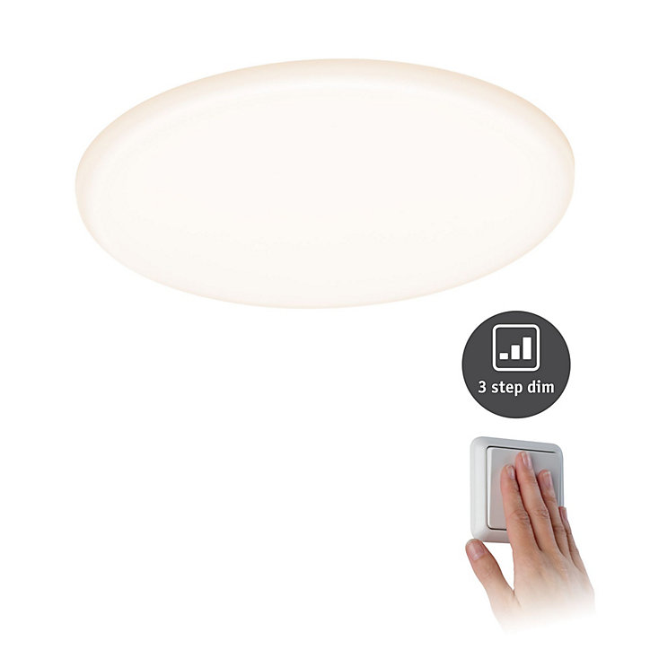 Panneau LED à encastrer Varifit Veluna 1860lm 17w IP44 ⌀18,5 cm blanc chaud Paulmann transparent