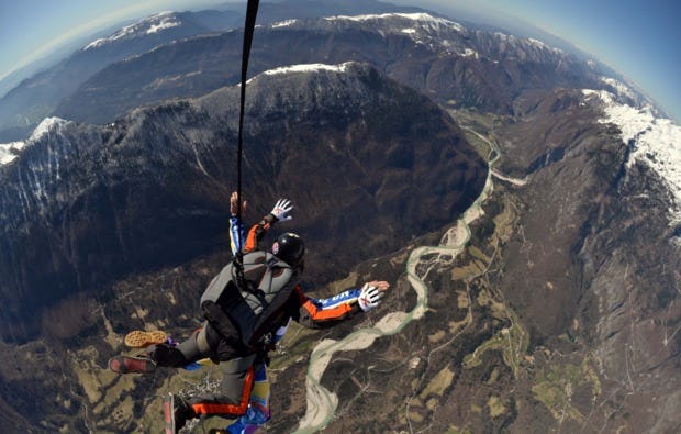 Fallschirm Tandemsprung Bovec in Slowenien