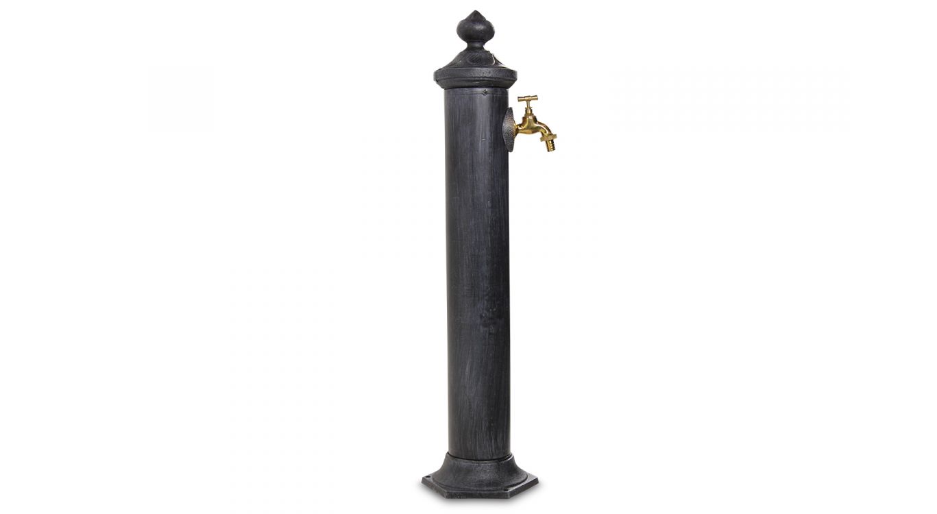 Fontaine de jardin métal gris 21x18.5x83cm