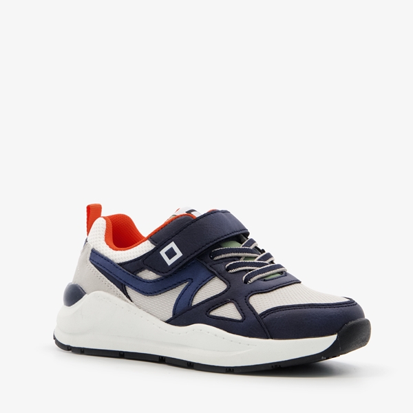 Blue Box jongens sneakers met oranje hiellus
