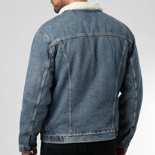 Veste Jean Col Sherpa Trucker III 16365 Bleu Denim