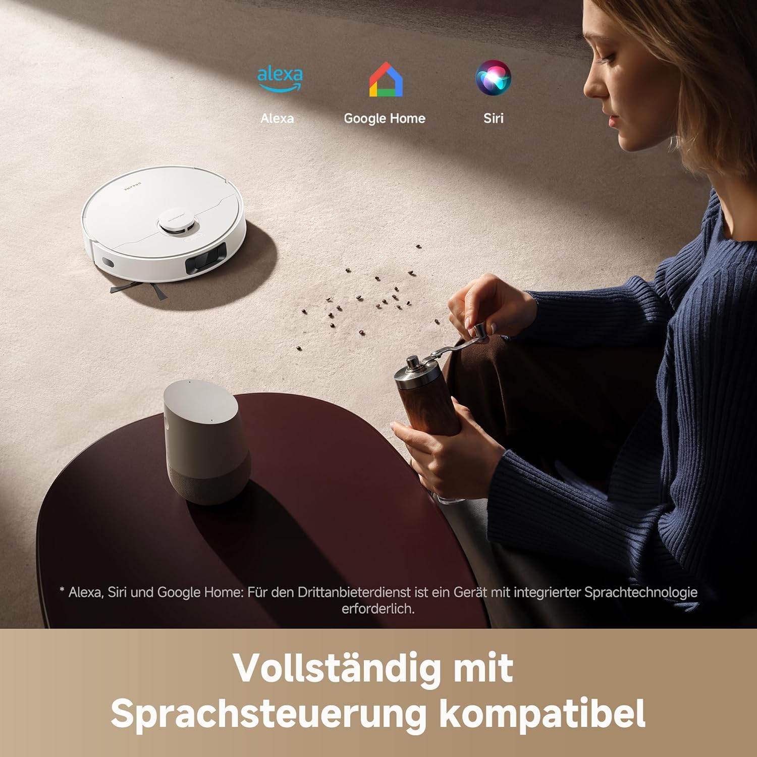 dreame D20 Saugroboter, 13.000 Pa Saugkraft, DuoBrush für Tierhaare, LDS-Navigation, 2-in-1: Staubsaugen und Wischen, Hartböden und Teppiche, 5.200-mAh-Akku, App- und Sprachsteuerung