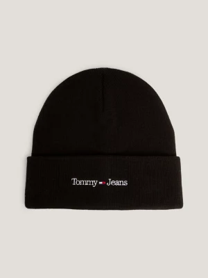 Gorro de malha canelada com logotipo