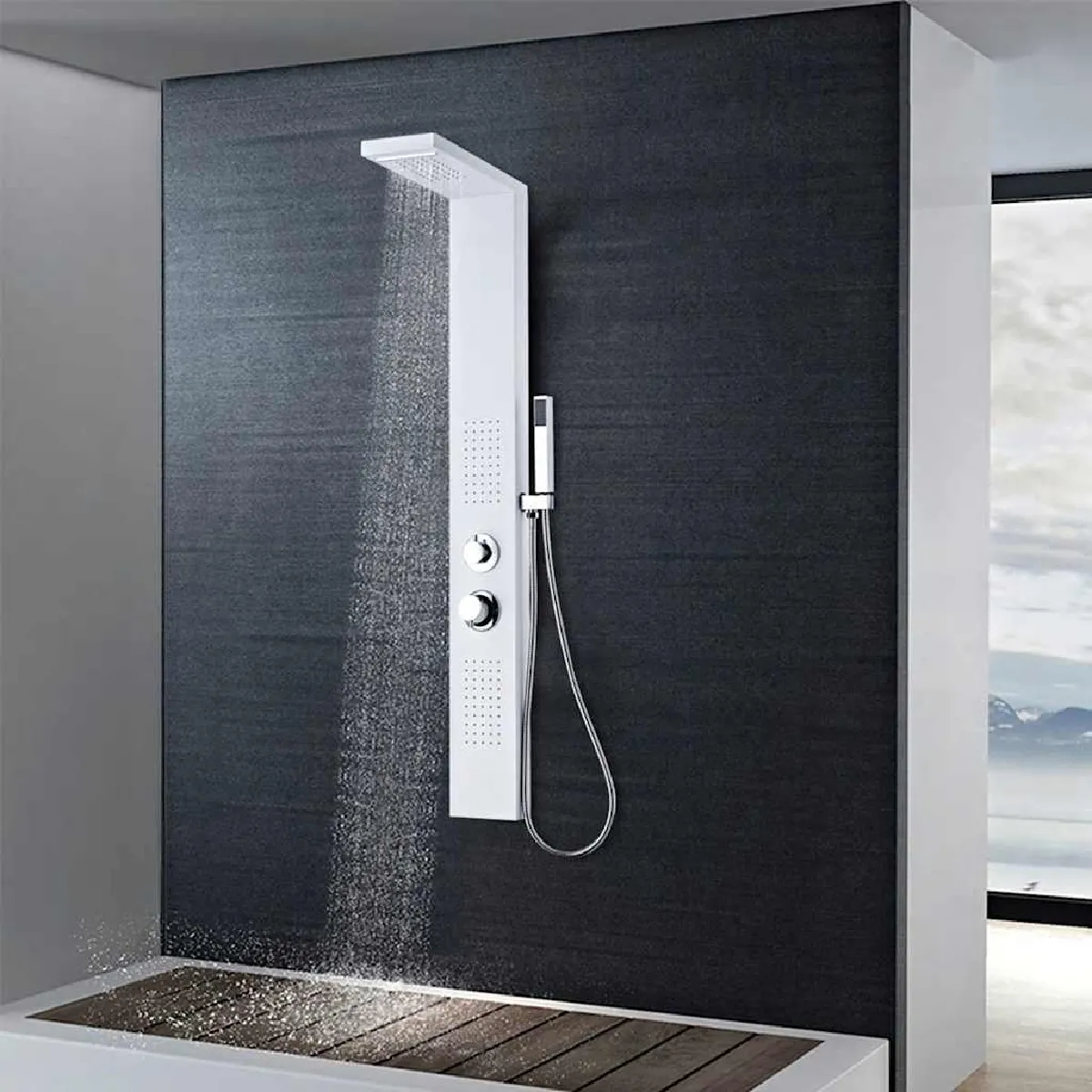 vidaXL Panneau Douche Aluminium Mat