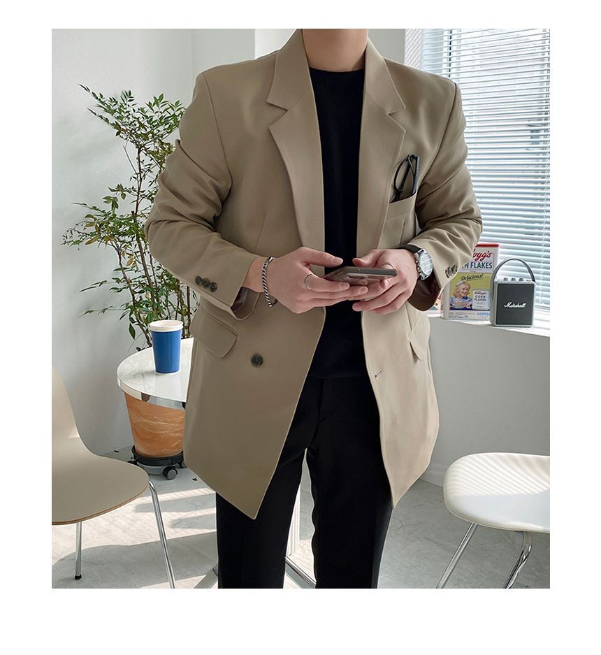 Okwano - Blazer met inkeping en effen enkelrijs