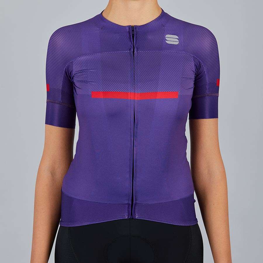 Sportful Evo Fietsshirt Korte Mouwen Paars Dames