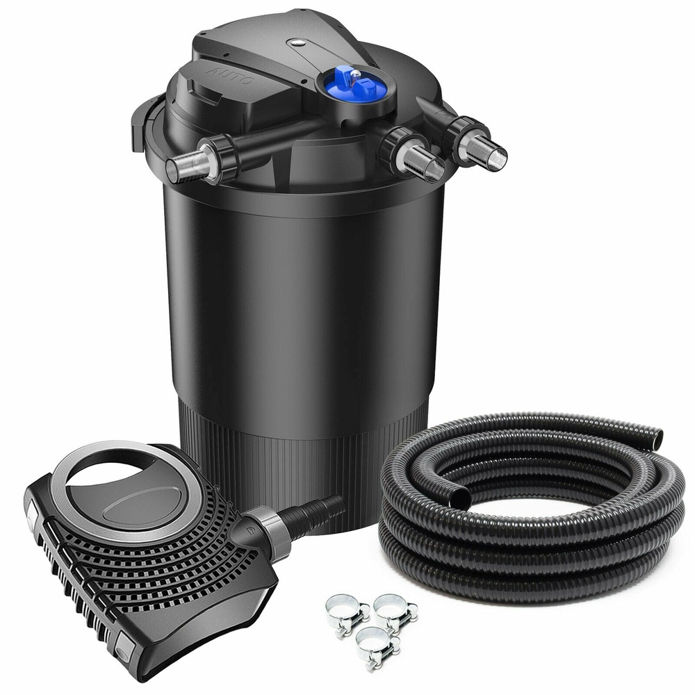 Kit de filtration set 30000 litres 18 watts uvc pompe 12000 l/h tuyau 10 m