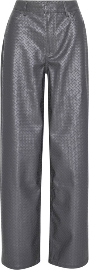 ROTATE Birger Christensen HIGH WAIST BRAIDED PANTS Gray pinstripe