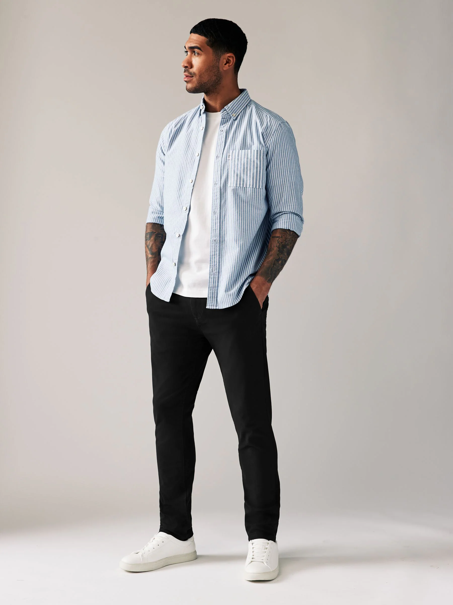 Zwart - Skinny-fit stretchchino