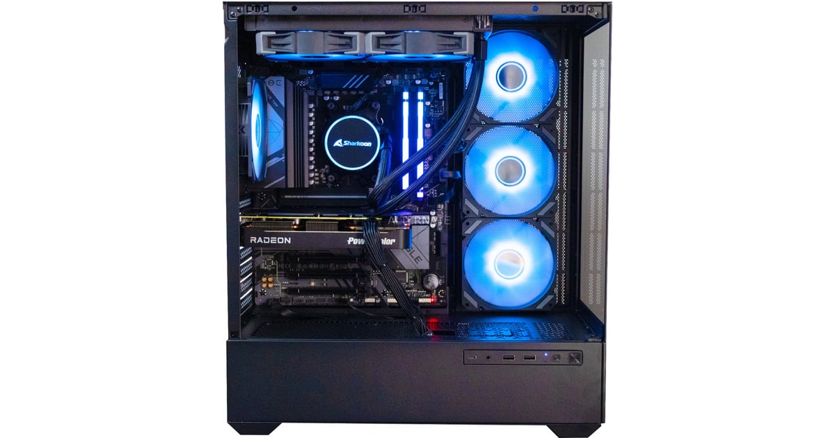 ALTERNATEThunderstorm Starter Ryzen 5 - RX 9060 XT gaming pc  (Zwart | R5 7600X | RX 9060 XT | 32 GB | 1 TB SSD)