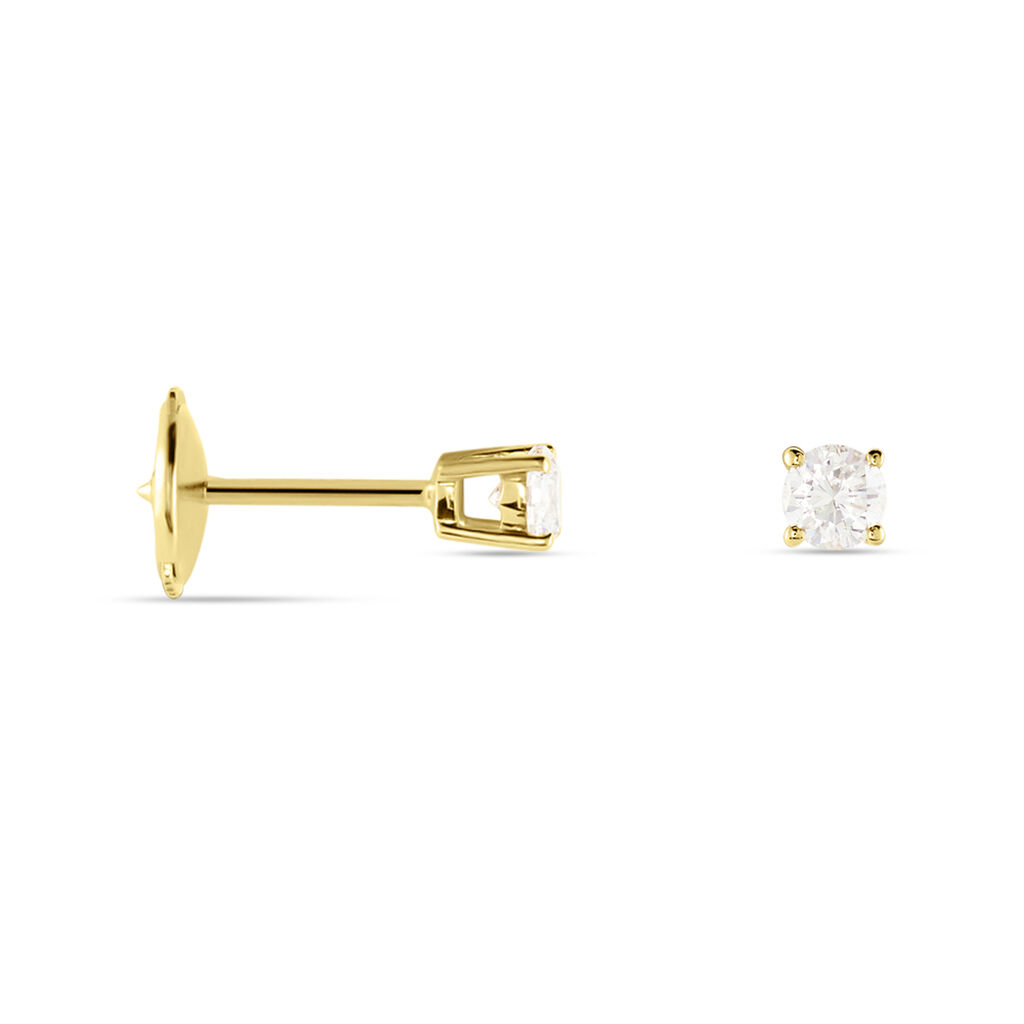Boucles D'oreilles Puces Aphrodite Or Jaune Diamant
