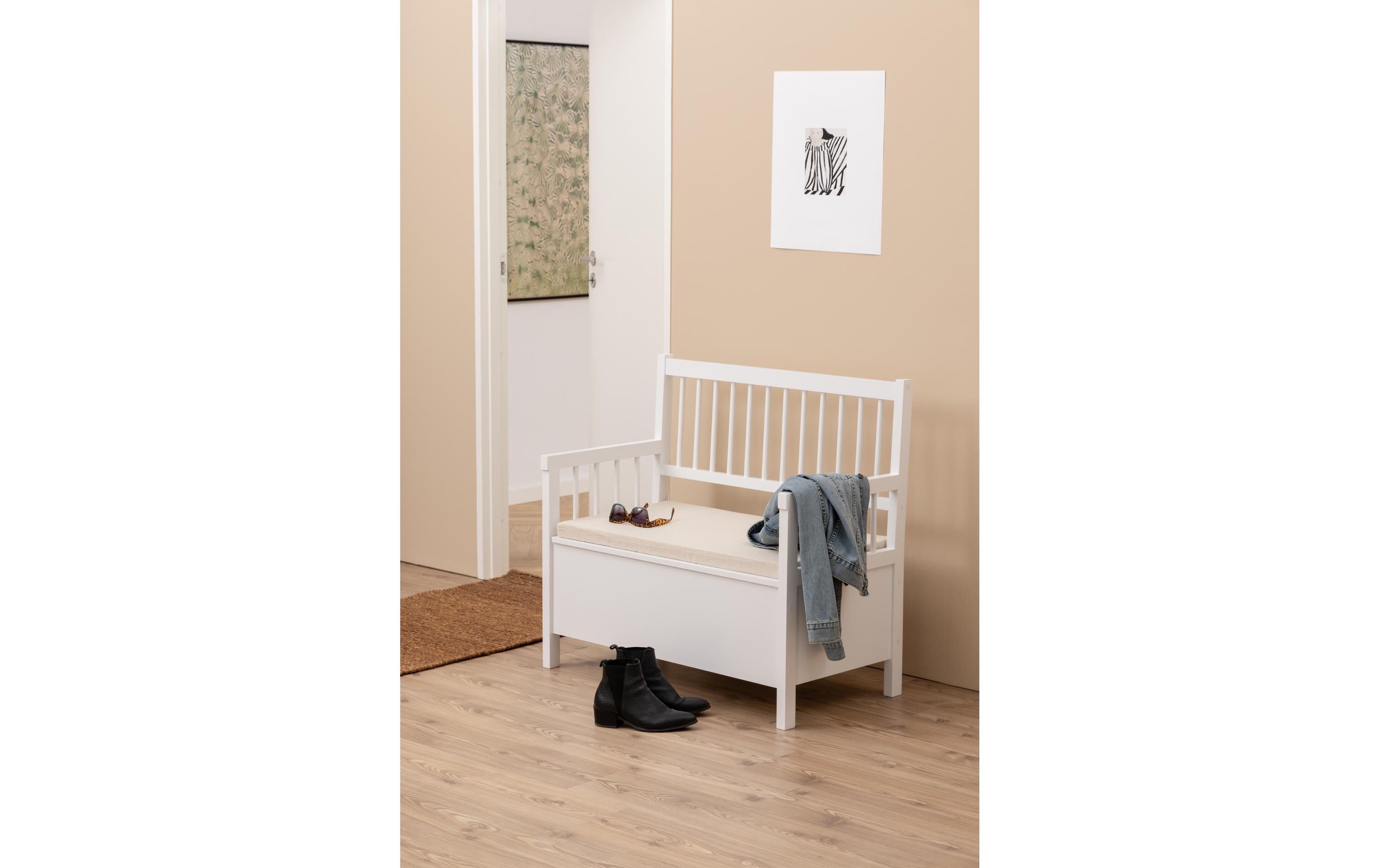 Sitzbank Aster 90 x 48 x 85 cm, Weiss<br>Sitzbank