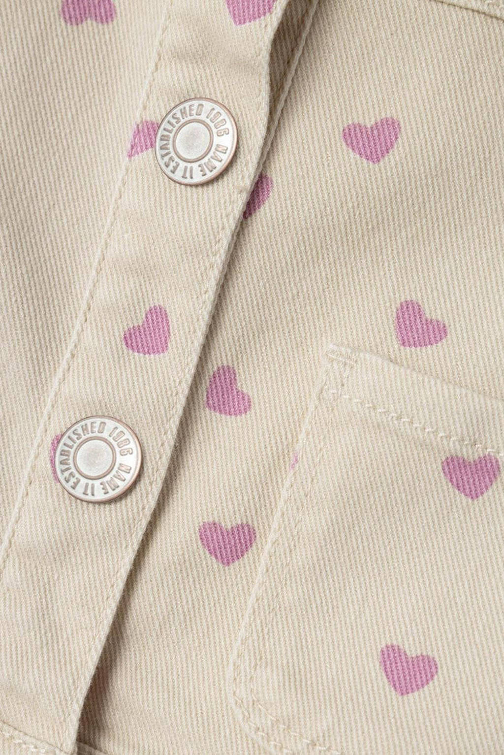 NAME IT jasje NMFANE met hartjes ecru/roze