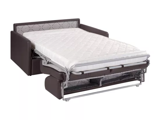 Canapé 2 places convertible express en simili gris - Couchage 120 cm - Matelas 14 cm CALIFE
