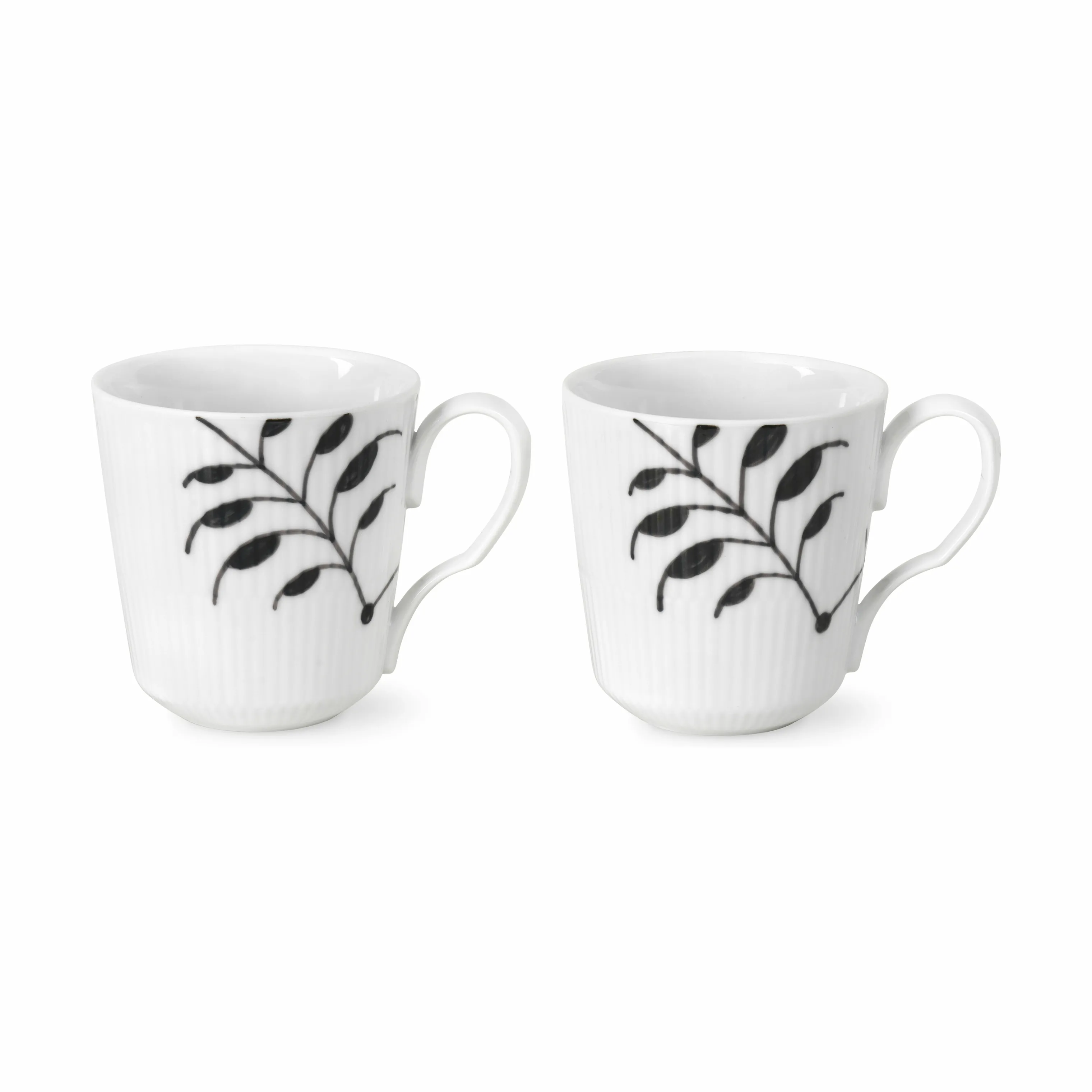 Royal Copenhagen Sort Mega Riflet Krus - 2 stk.