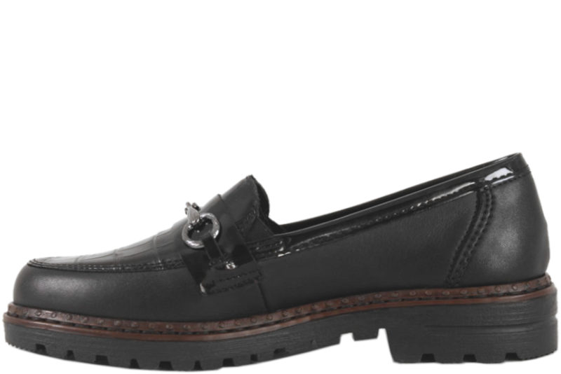 RIEKER SORT LOAFERS I GLAT SKIND