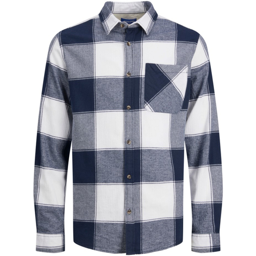 Jack & Jones - 12215467 JOROWEN CHECK COMFORT SHIRT LS NOOS BRIGHT WHITE Azul